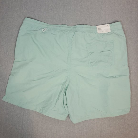 6" Solid Pale Mint Green Nylon Swim Trunks XL - Picture 3 of 7